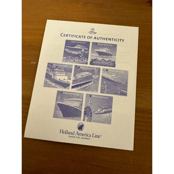 2 Holland America Cruise Line Delft Blue Volendam-Zaandam 4"X4" coasters NEW NIP - Picture 2 of 4